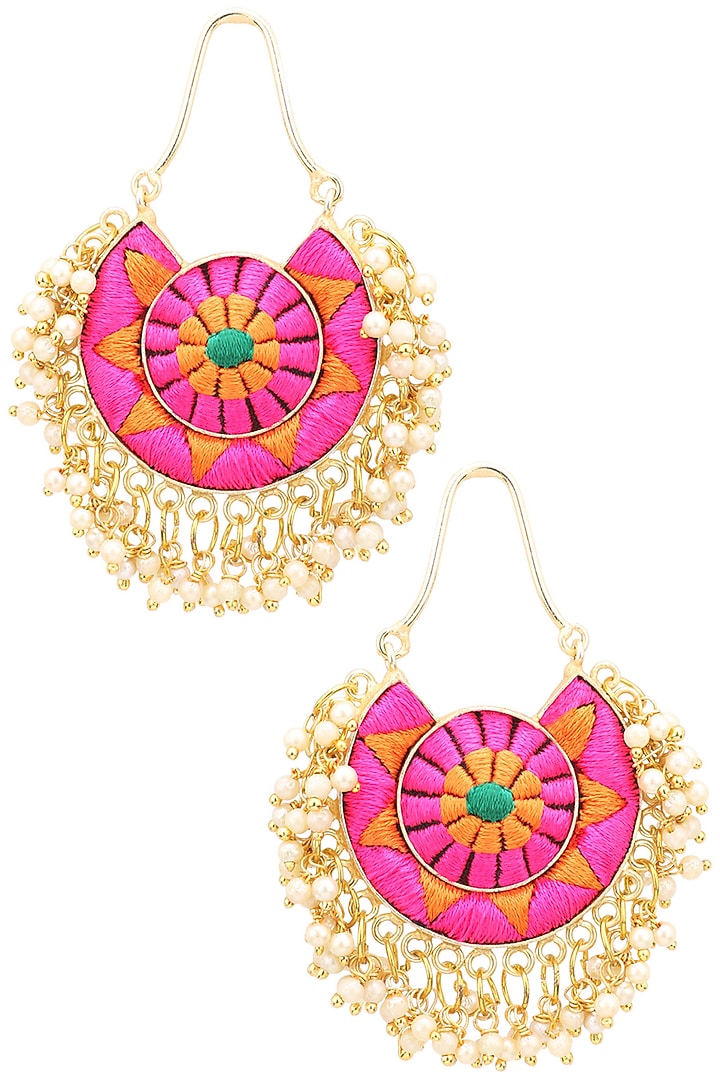 Matte finish round silk thread earrings available only at Pernia's Pop Up Shop.