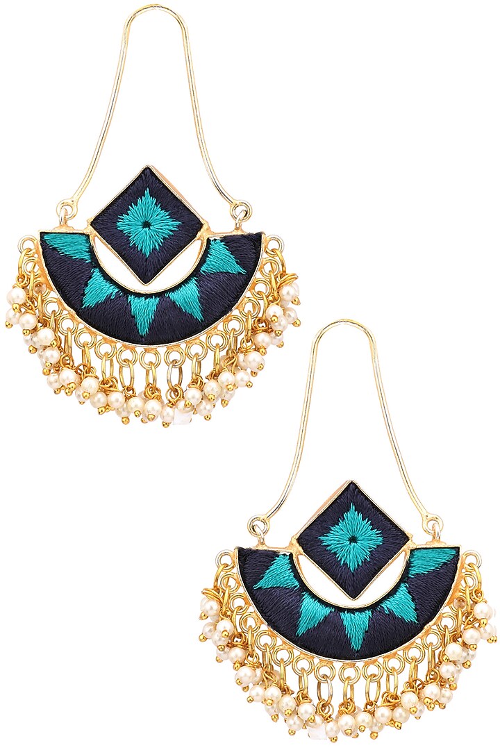 Matte finish navy blue and rama green earrings available only at Pernia's Pop Up Shop.