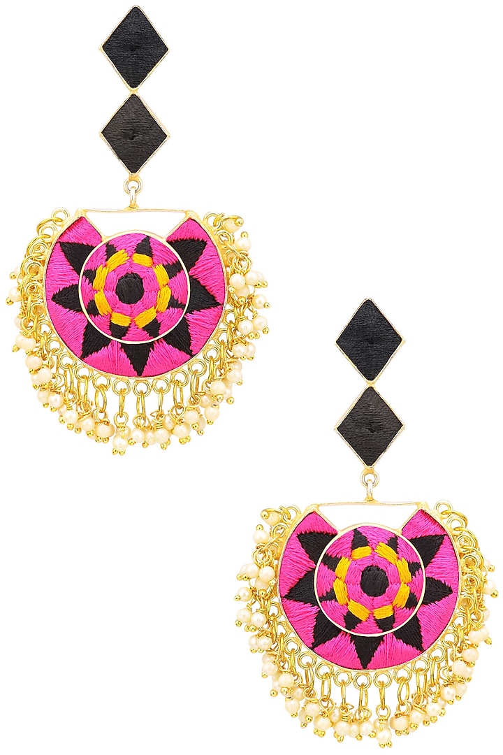 Matte finish two toned silk thread earrings available only at Pernia's Pop Up Shop.
