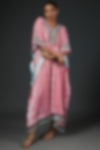 Pink Velvet Kaftan by Abha Choudhary at Pernia's Pop Up Shop