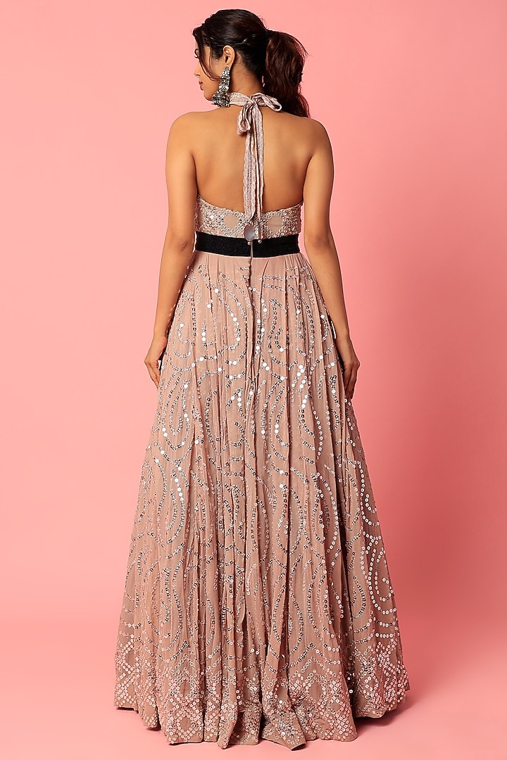 Onion Pink Embellished Bridal Anarkali by Abha Choudhary at Pernia's Pop Up Shop
