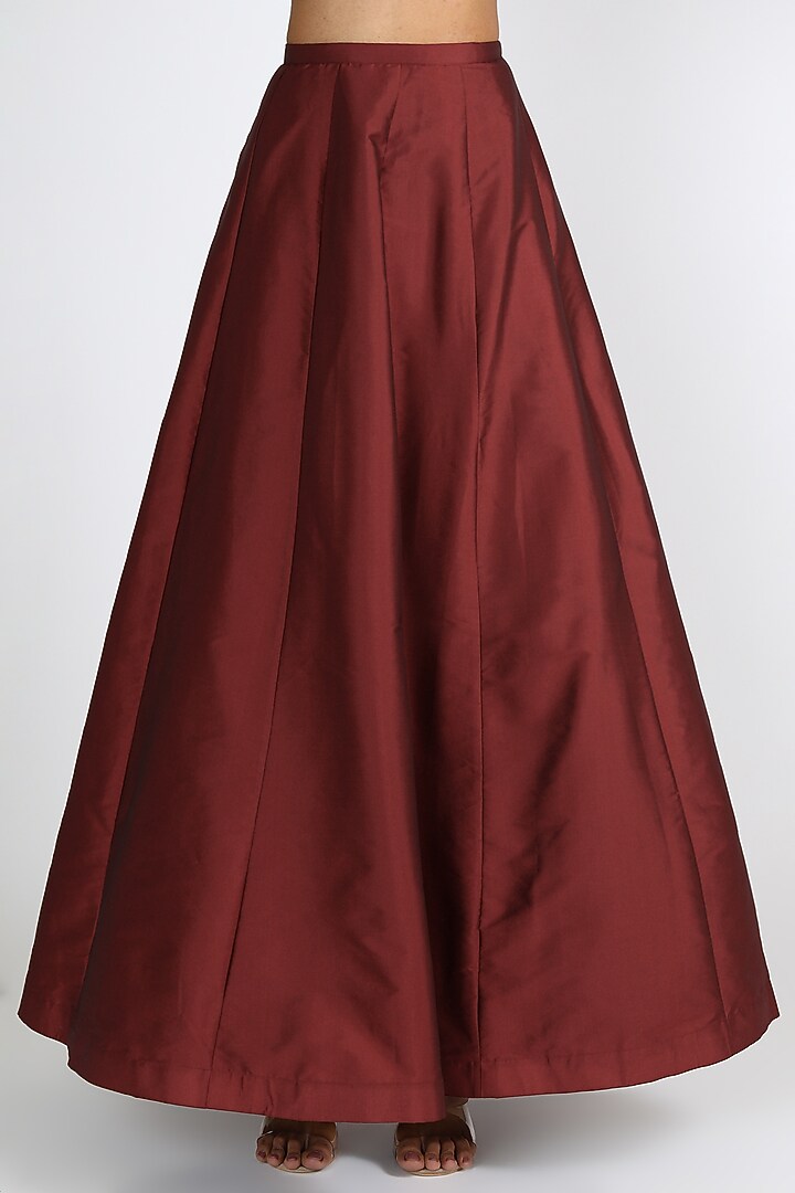 Maroon Embroidered Bridal Anarkali Set by Abha Choudhary at Pernia's Pop Up Shop