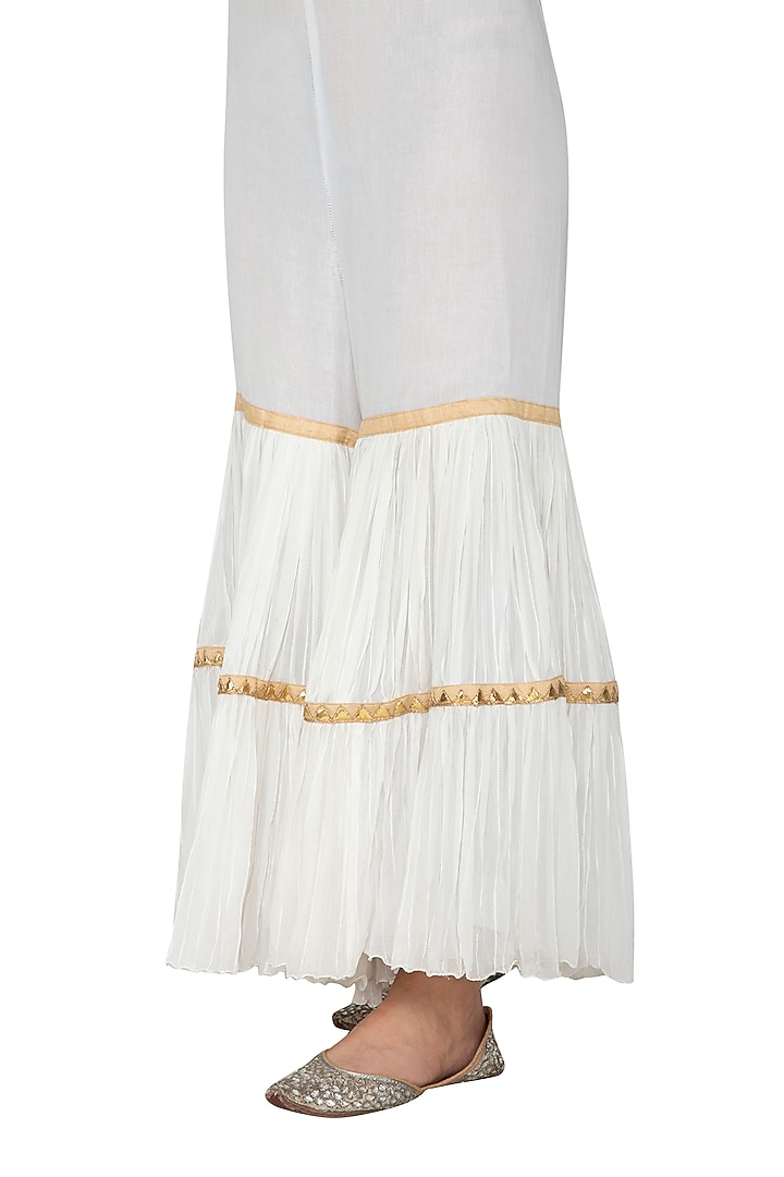 Powder Blue & White Embroidered Gharara Set by Bodhitree Jaipur at Pernia's Pop Up Shop