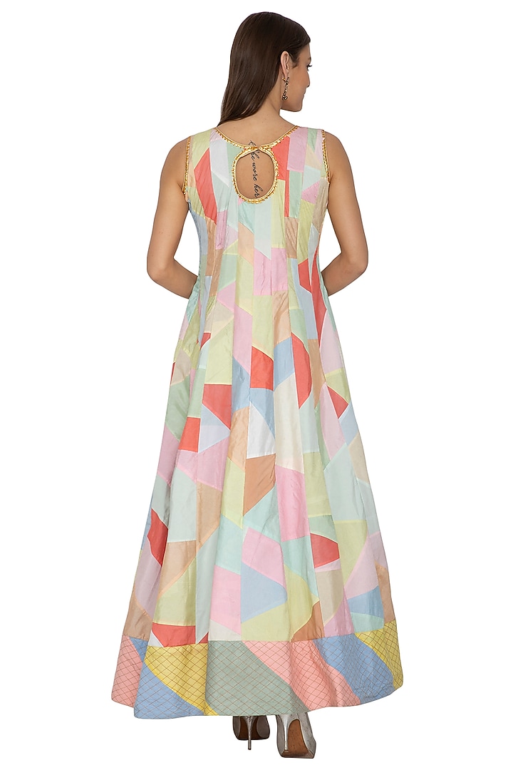 Multicolored Embroidered Wedding Anarkali by Bodhitree Jaipur at Pernia's Pop Up Shop