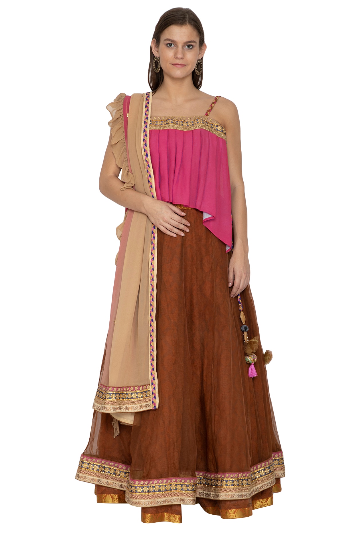 Carmine Lehenga set
