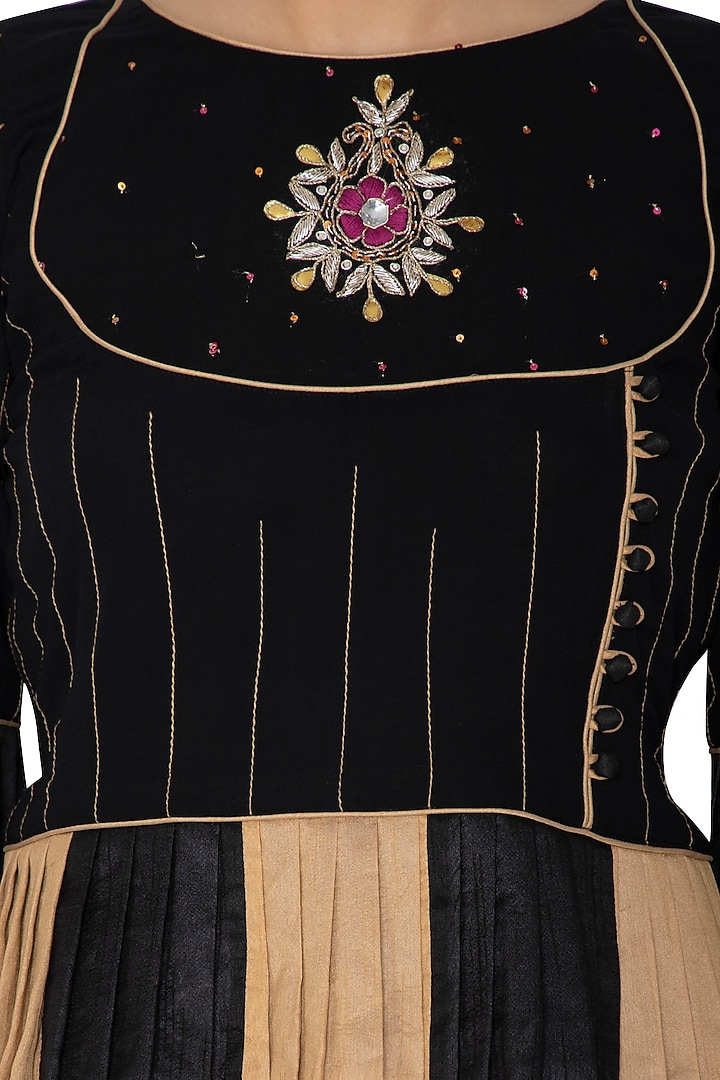 Deep Pink Embroidered Lehenga With Peplum Top by Bodhitree Jaipur at Pernia's Pop Up Shop