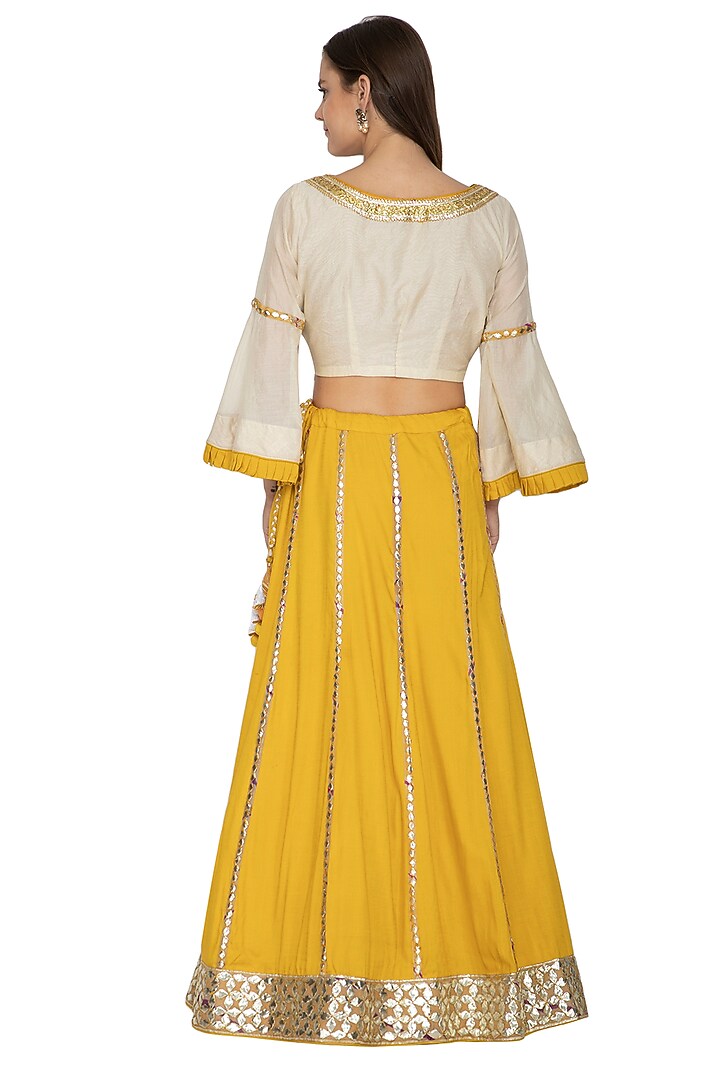 Canary Yellow Embroidered Wedding Lehenga Set by Bodhitree Jaipur at Pernia's Pop Up Shop