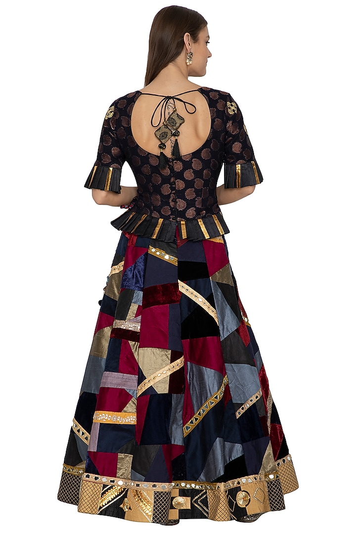 Cobalt Blue Embroidered Wedding Lehenga Set by Bodhitree Jaipur at Pernia's Pop Up Shop