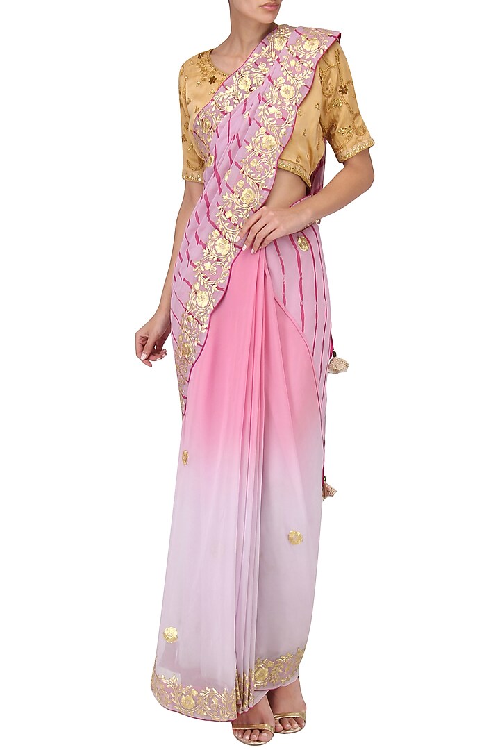Lavender ombre embroidered saree available only at Pernia's Pop Up Shop.