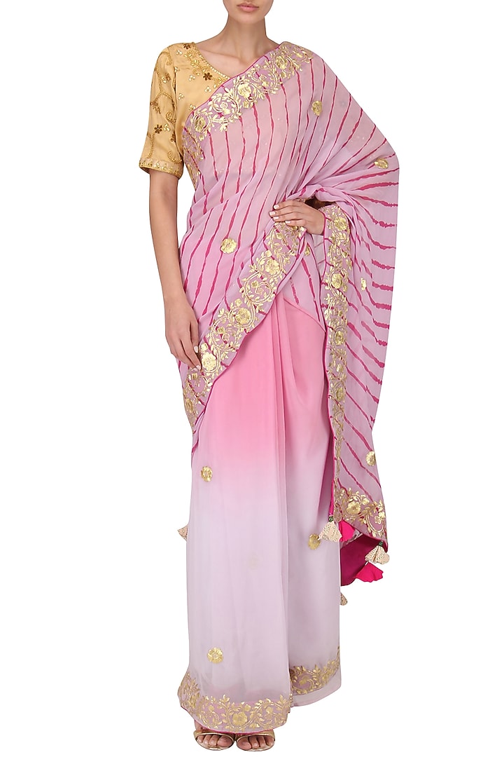 Lavender ombre embroidered saree available only at Pernia's Pop Up Shop.