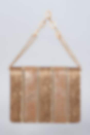 Gold Vegan Leather Embellished Clutch by BEAU MONDE at Pernia's Pop Up Shop