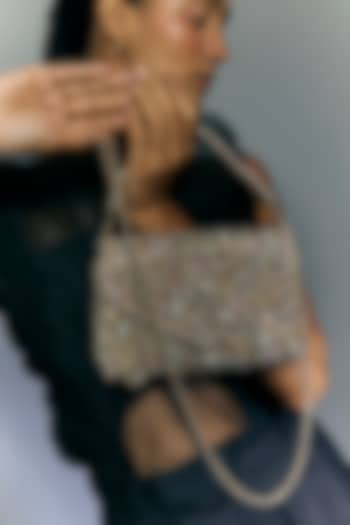 Multi-Colored Vegan Leather Crystal Work Clutch by BEAU MONDE at Pernia's Pop Up Shop