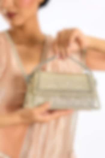 Golden Shimmer Faux Leather Bag by BEAU MONDE at Pernia's Pop Up Shop