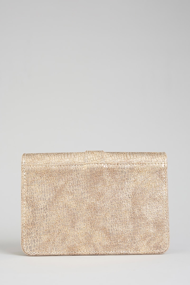 Rose Gold Vegan Faux Leather Clutch by BEAU MONDE at Pernia's Pop Up Shop