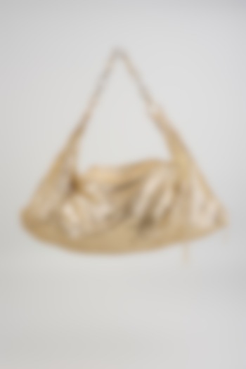 Gold Shimmer Faux Leather Bag by BEAU MONDE at Pernia's Pop Up Shop
