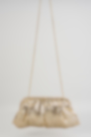 Metallic Gold Mesh Clutch Bag by BEAU MONDE at Pernia's Pop Up Shop