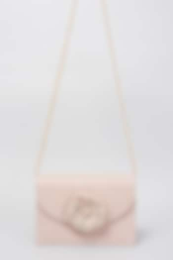 Rose Gold Shimmer Faux Leather Embellished Clutch Bag by BEAU MONDE at Pernia's Pop Up Shop