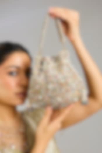 Multi-Colored Faux Leather Potli by BEAU MONDE at Pernia's Pop Up Shop