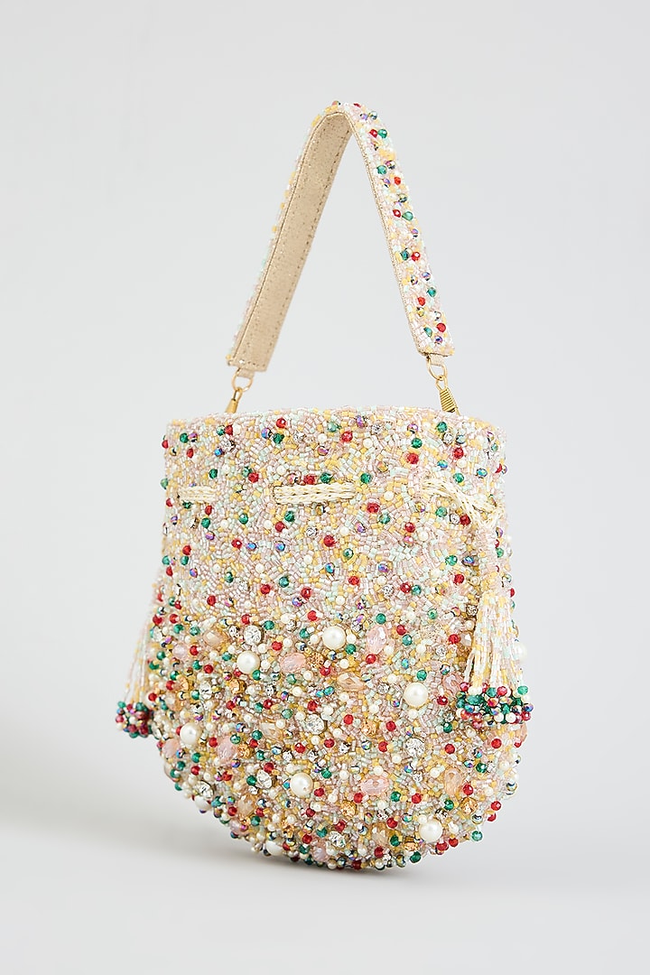 Multi-Colored Faux Leather Potli by BEAU MONDE at Pernia's Pop Up Shop