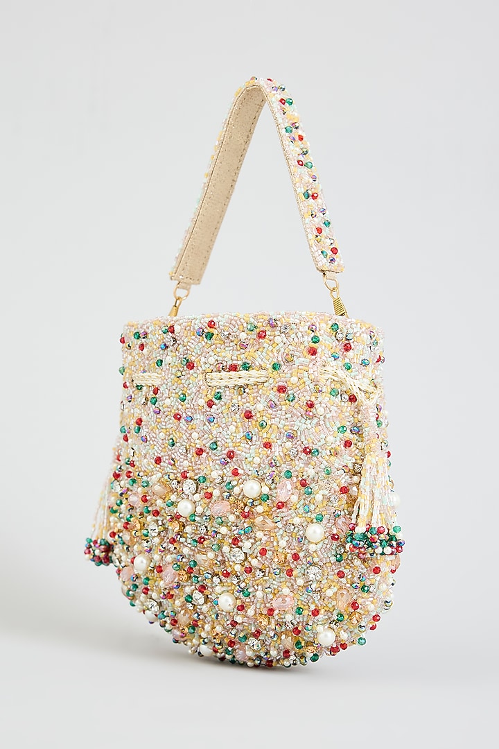 Multi-Colored Faux Leather Potli by BEAU MONDE at Pernia's Pop Up Shop