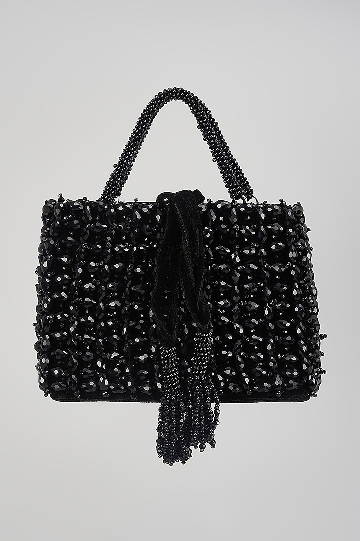 Black Suede Clutch by BEAU MONDE at Pernia's Pop Up Shop