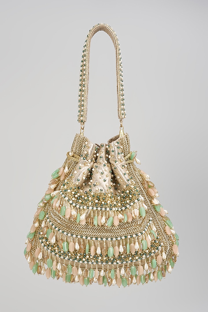 Multi-Colored Satin & Velvet Potli by BEAU MONDE at Pernia's Pop Up Shop