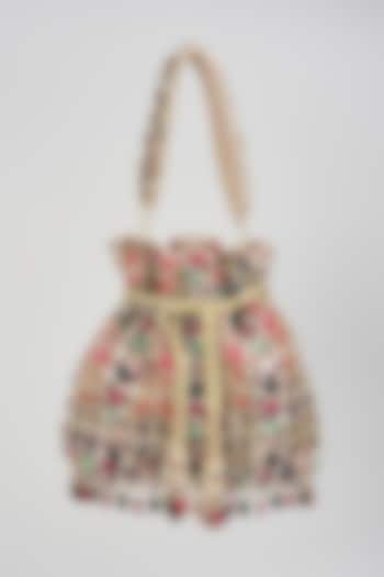 Multi-Colored Satin & Velvet Potli by BEAU MONDE at Pernia's Pop Up Shop