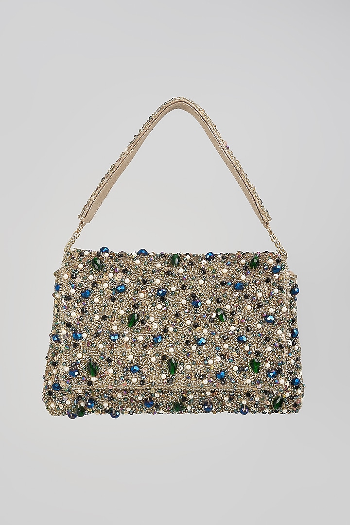 Multi-Colored Satin & Velvet Clutch by BEAU MONDE at Pernia's Pop Up Shop