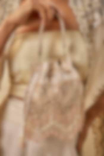 Rose Gold Satin & Velvet Potli by BEAU MONDE at Pernia's Pop Up Shop