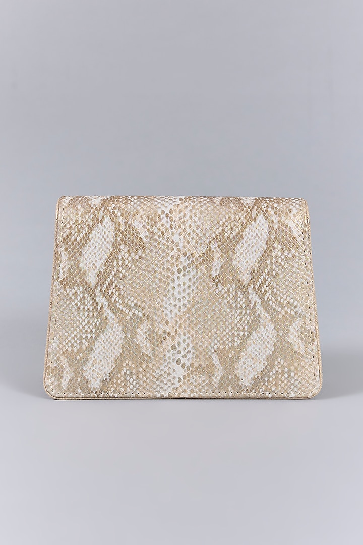 Gold & Silver Faux Leather Clutch by BEAU MONDE at Pernia's Pop Up Shop