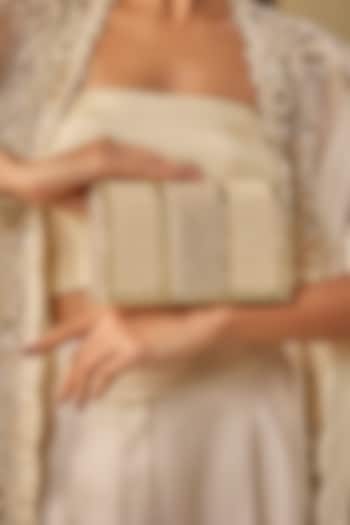 Golden Satin & Velvet Clutch by BEAU MONDE at Pernia's Pop Up Shop