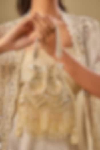Gold Satin & Velvet Potli by BEAU MONDE at Pernia's Pop Up Shop