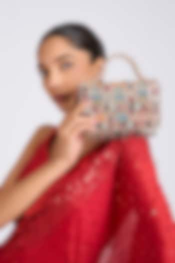 Multi-Colored Velvet & Satin Square-Shaped Clutch by BEAU MONDE at Pernia's Pop Up Shop
