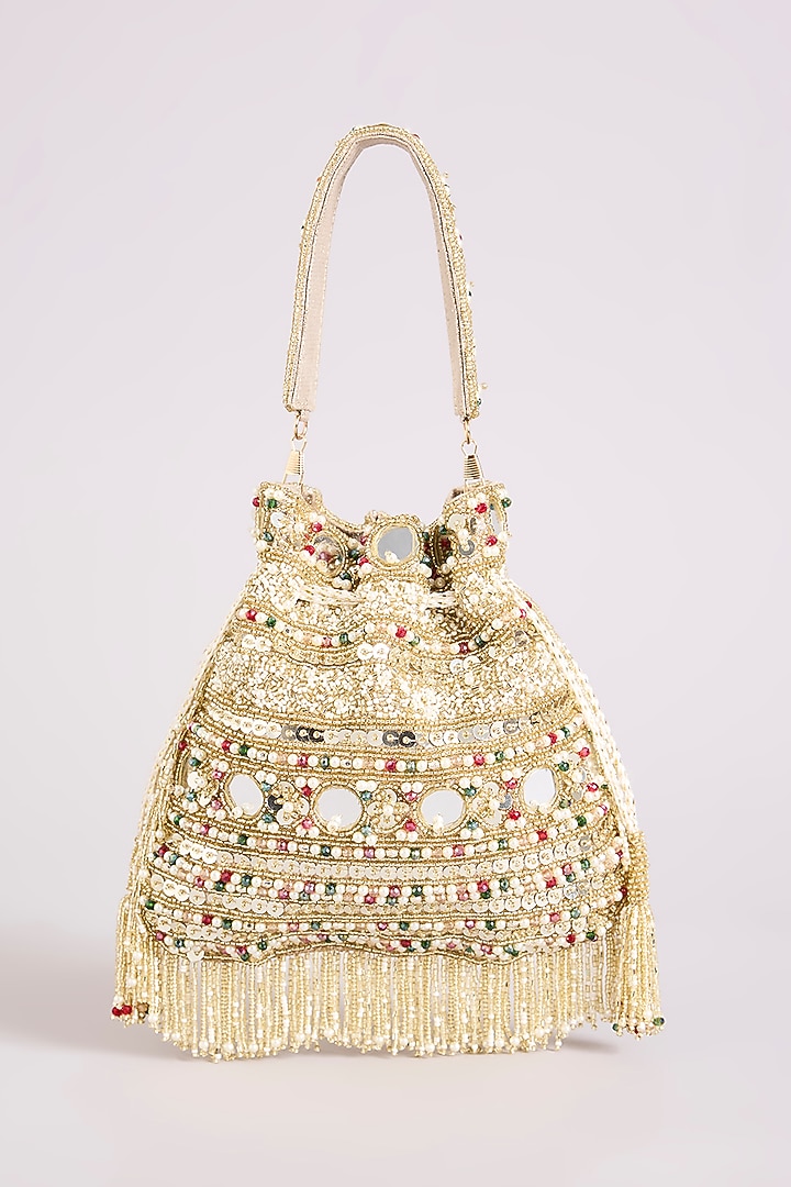 Multi-Colored Faux Leather Potli by BEAU MONDE at Pernia's Pop Up Shop