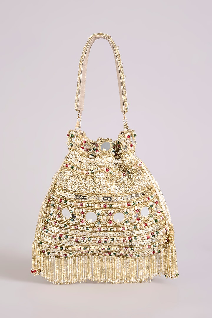 Multi-Colored Faux Leather Potli by BEAU MONDE at Pernia's Pop Up Shop