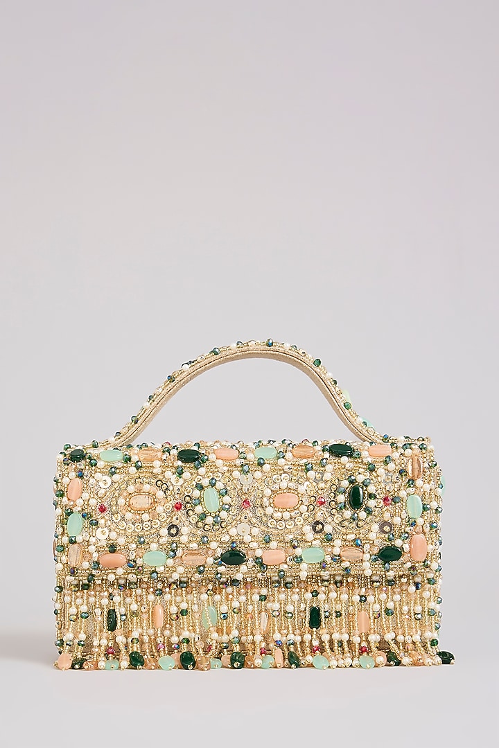 Multi-Colored Suede Velvet CLutch by BEAU MONDE at Pernia's Pop Up Shop