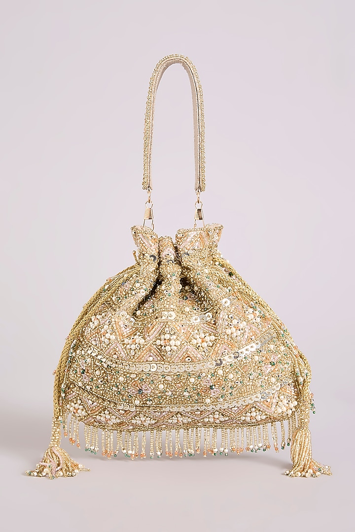 Multi-Colored Faux Leather Potli by BEAU MONDE at Pernia's Pop Up Shop