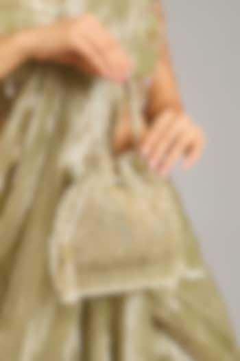 Silver & Gold Faux Leather Potli by BEAU MONDE at Pernia's Pop Up Shop