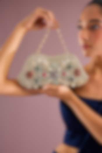 Gold Velvet & Satin Potli by BEAU MONDE at Pernia's Pop Up Shop