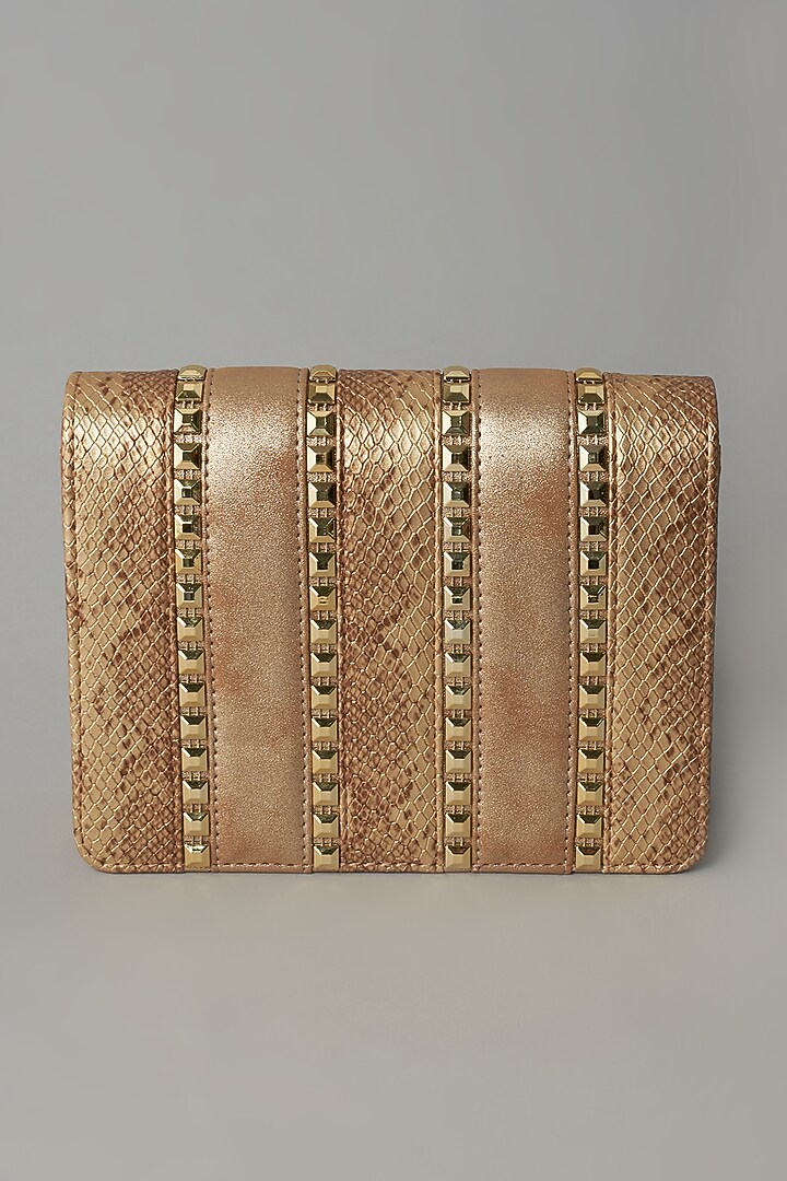 Rose Gold & Copper Faux Leather Clutch by BEAU MONDE at Pernia's Pop Up Shop