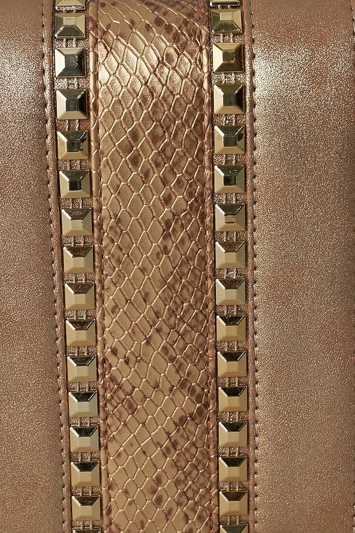 Rose Gold & Copper Faux Leather Clutch by BEAU MONDE at Pernia's Pop Up Shop