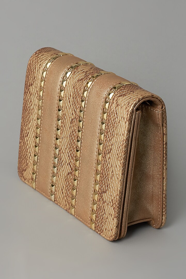 Rose Gold & Copper Faux Leather Clutch by BEAU MONDE at Pernia's Pop Up Shop