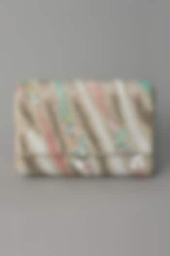 Silver Embroidered Clutch by BEAU MONDE at Pernia's Pop Up Shop