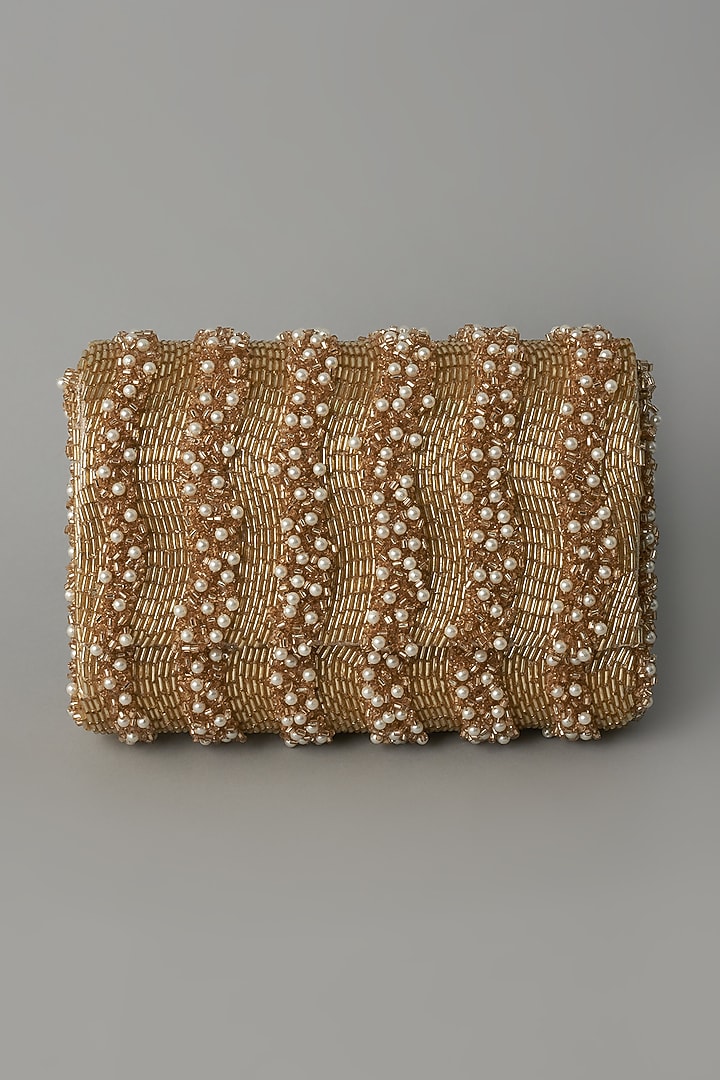 Gold Embroidered Clutch by BEAU MONDE at Pernia's Pop Up Shop