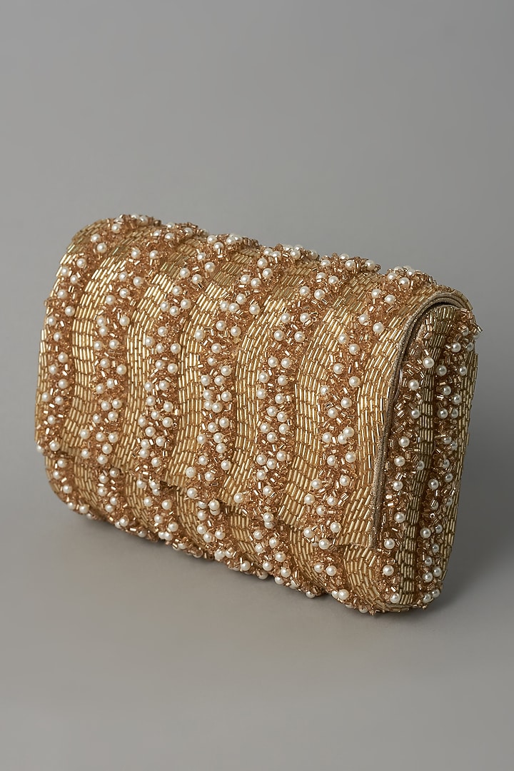 Gold Embroidered Clutch by BEAU MONDE at Pernia's Pop Up Shop