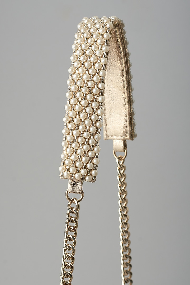 White Embroidered Clutch by BEAU MONDE at Pernia's Pop Up Shop