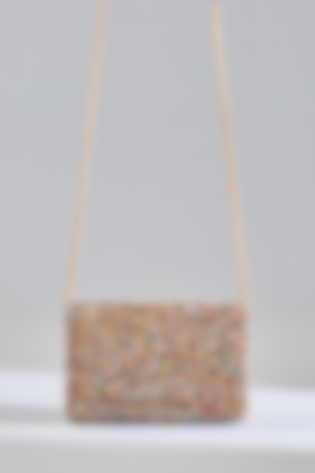 Multi-Colored Sunshine Faux Leather Crystal Embellished Clutch by BEAU MONDE at Pernia's Pop Up Shop