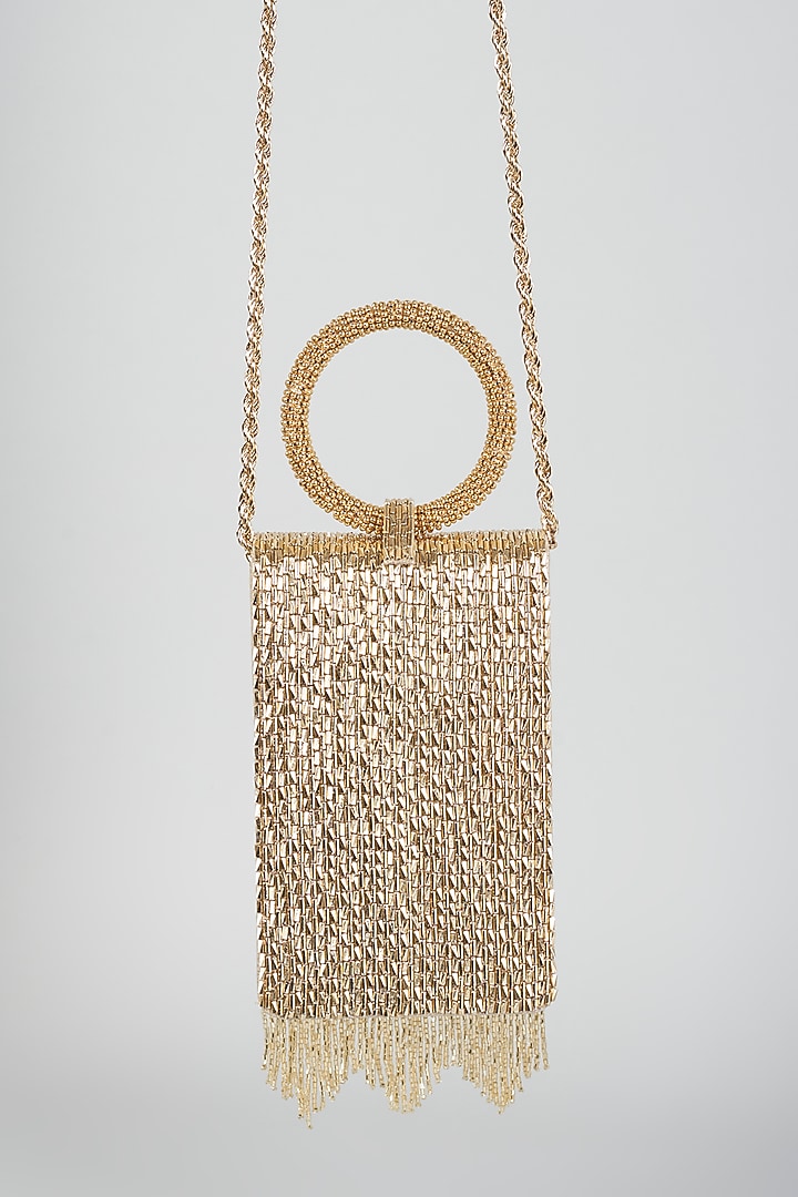 Gold Embroidered Clutch by BEAU MONDE at Pernia's Pop Up Shop