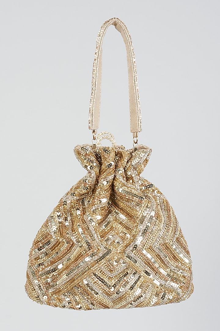 Gold Sequins Potli by BEAU MONDE at Pernia's Pop Up Shop