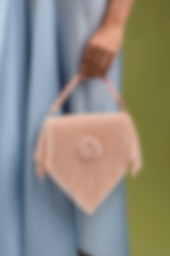 Rose Gold Faux Leather & Satin Bag by BEAU MONDE at Pernia's Pop Up Shop